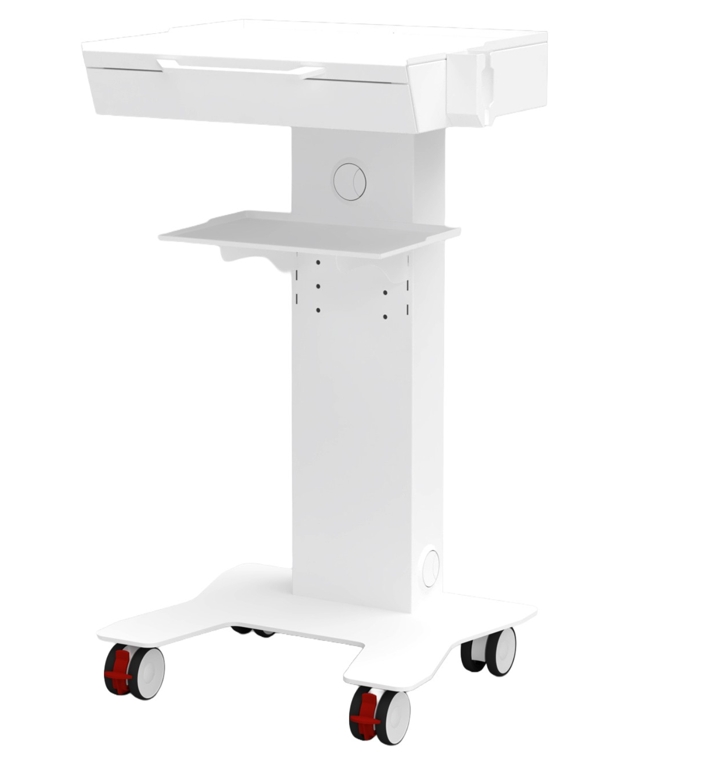 Medizinischer Computerwagen mit PC-Ablage – mobiler Gerätewagen für Praxis & Dental